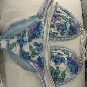 Hollister Floral Bikini in Blue and Purple